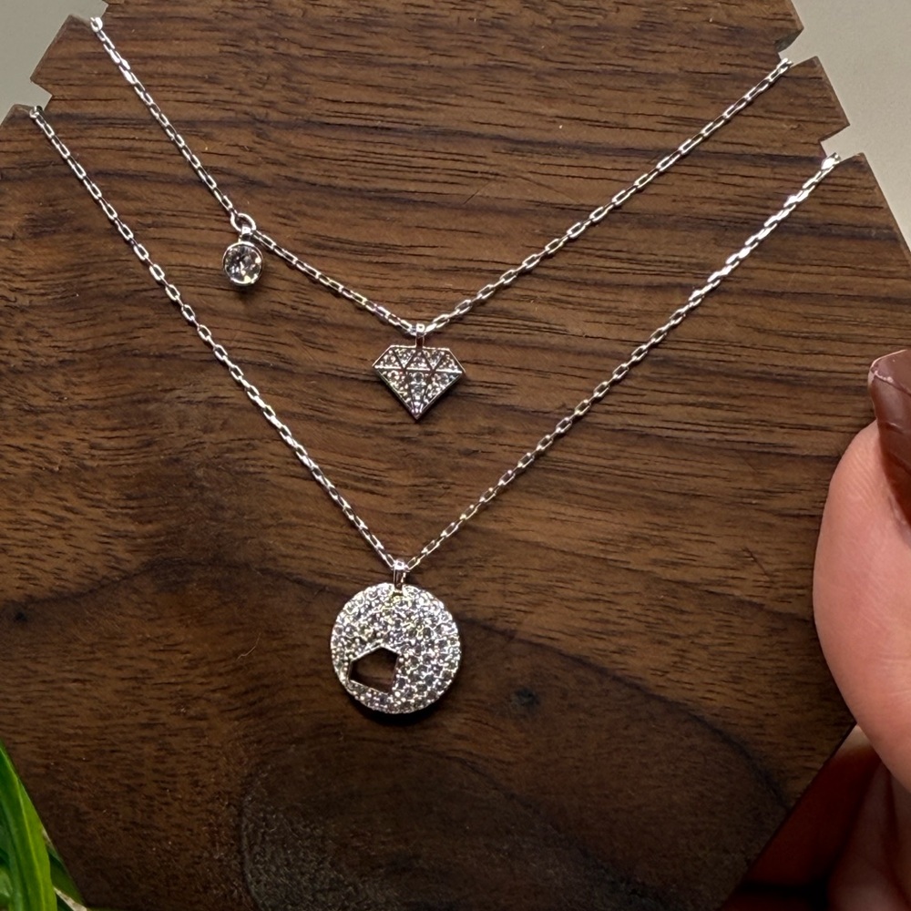 Swarovski Silver Crystal Necklace Set